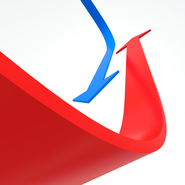 白底红蓝箭头。图片下载