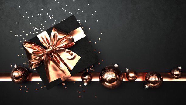 高贵的礼盒圣诞树装饰物图片下载