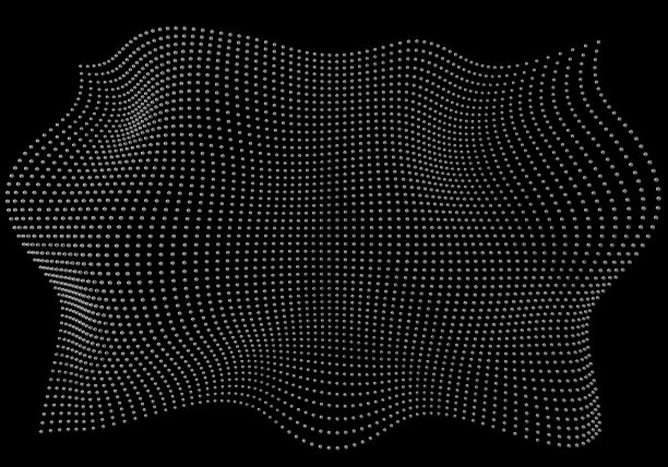 半色调图案叠加-三维抽象形状设计元素-曲线矩形网格图片下载