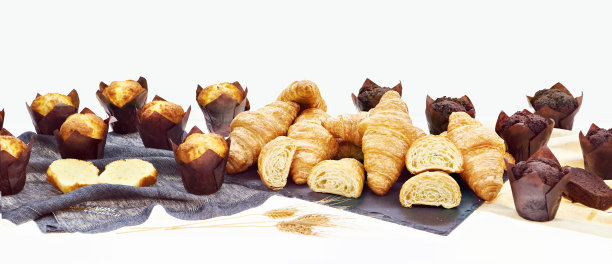 松饼和羊角面包图片下载