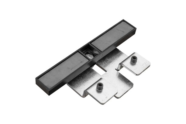 可伸缩门限位开关磁铁隔离在白色背景。图片下载