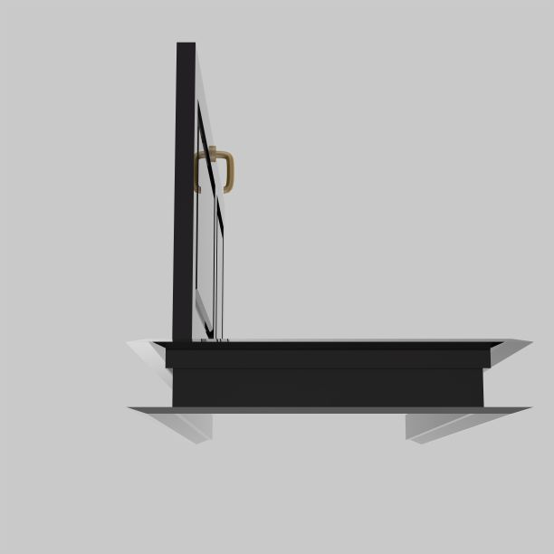 黑色木门内饰插画设置不同的开闭隔离白色背景图片下载