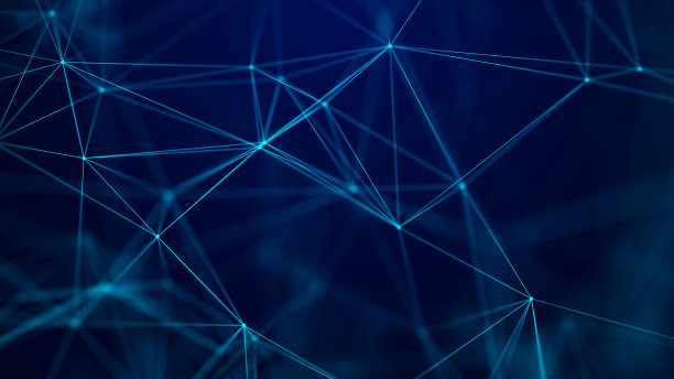 抽象的浅蓝色背景与移动的线和点。大数据的概念。网络连接。全球互联网连接。3d渲染。图片下载