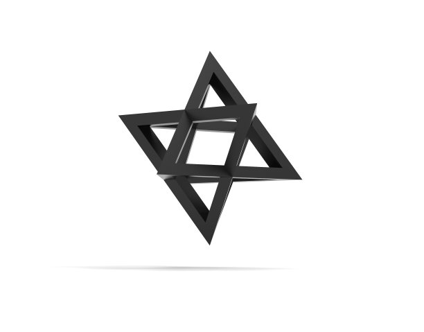 线框星四面体梅尔卡巴三维渲染图片下载