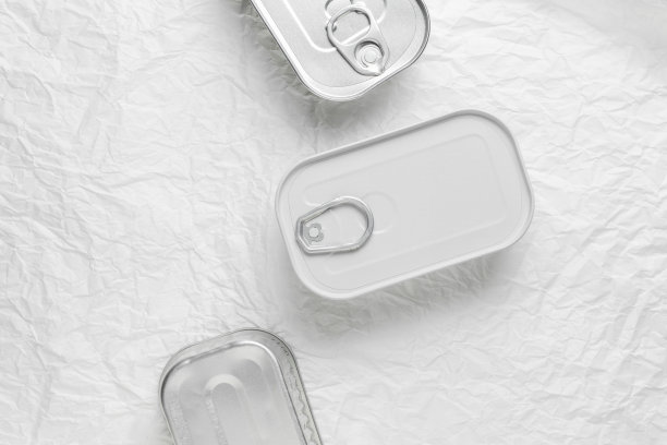 罐头食品，俯视图。图片下载