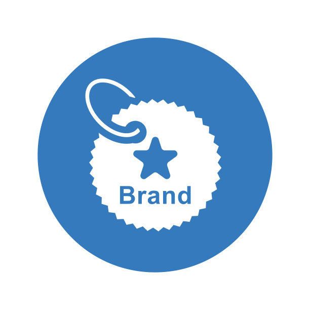 品牌，标志，标签图标。蓝色设计。图片下载