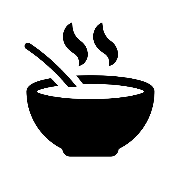 碗，杂烩，盘子图标。黑色矢量图形。图片下载