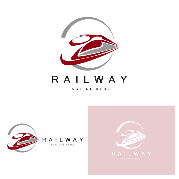 列车标志设计。快速列车轨道矢量，快速运输车辆插图，设计适合机车铁路公司陆地运输和快速交付图片下载