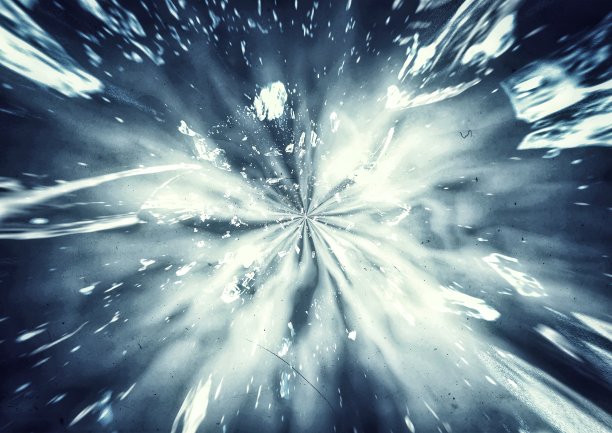 科学概念中的爆炸和飞行碎片的抽象背景图片下载