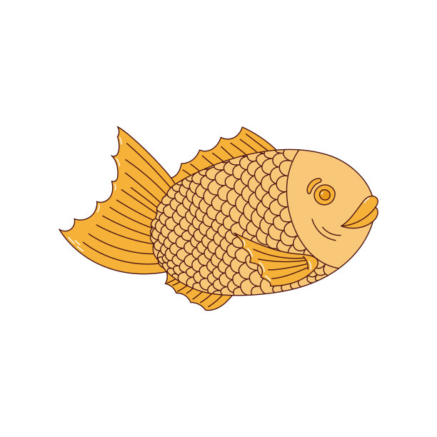 传统的日本食物。亚洲Taiyaki。鱼形饼干。向量illistration图片下载