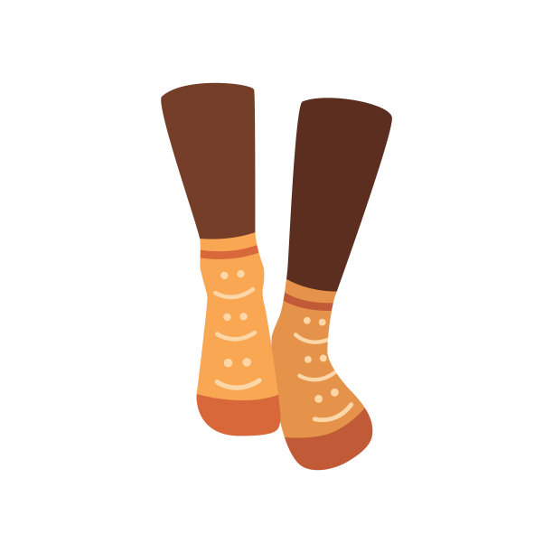 一双男人的脚穿着橙色的袜子，带着微笑图片下载