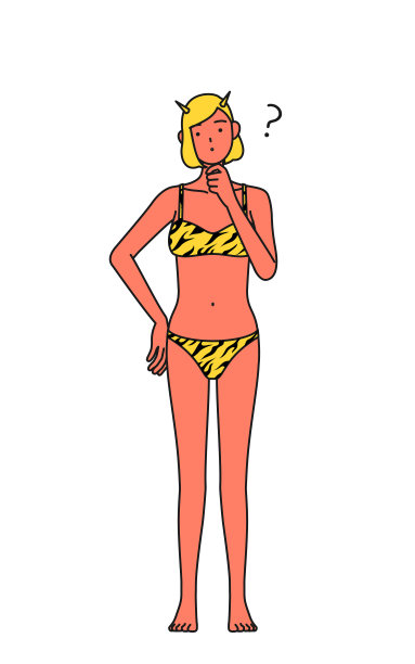 传统的日本活动，二月的Setsubun，一个穿着虎纹裤子的红色食人魔女人提出问题。图片下载