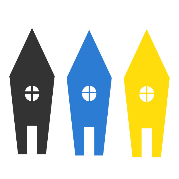 家图标。构建集矢量图。图片下载