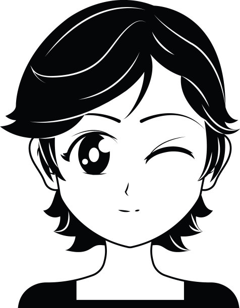 眨眼的动漫女孩图片下载