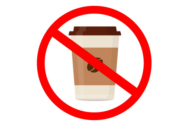禁止喝咖啡饮料的标志在红圈内图片下载