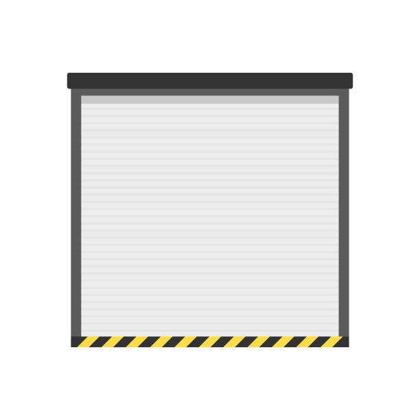 仓库的门。白色背景的仓库门。图片下载