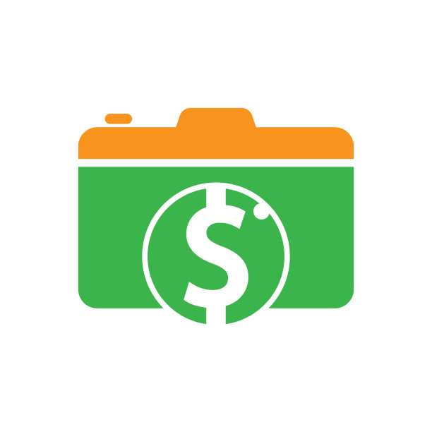 相机美元标志设计图标。相机货币标志模板图片下载