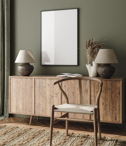 农舍客厅内部的模型框架图片下载