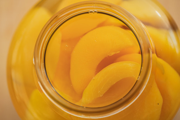 黄桃罐头微距摄影图片下载
