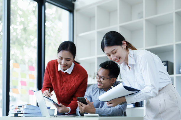 亚洲企业家和商界人士会聚在会议室进行业务规划、财务预算和投资风险评估，分析客户群体，以增加公司增长图片下载