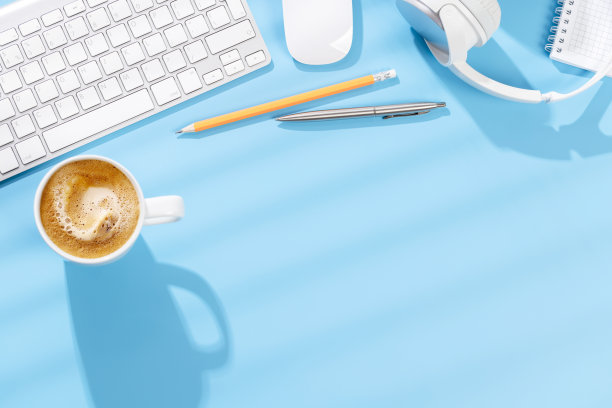 俯视图商务办公桌图片下载