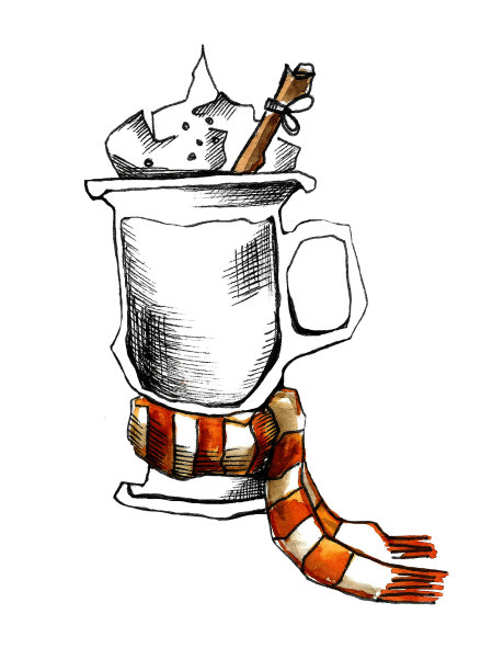 南瓜拿铁咖啡。图片下载