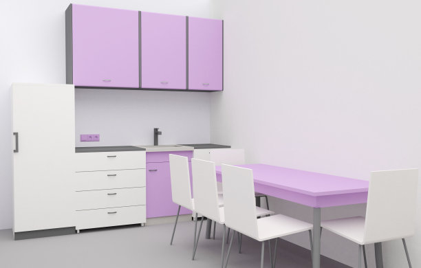 3d渲染厨房内部。图片下载