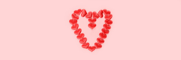 为情人节献上一颗美丽的心。横幅。图片下载
