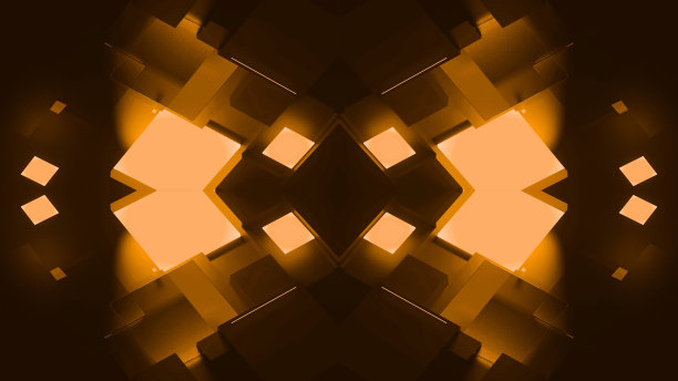 摘要圆形科技镜面效果橙色背景4K图片下载