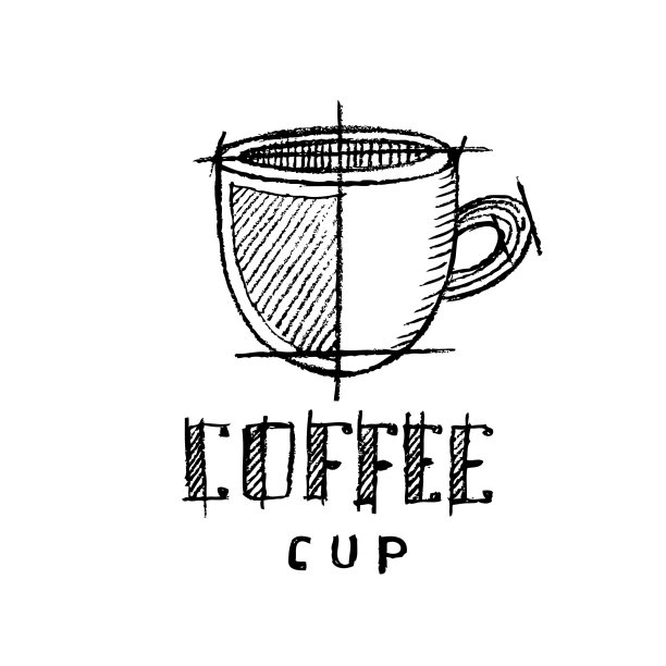 咖啡杯素描图片下载