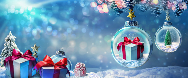 圣诞礼物挂球图片下载