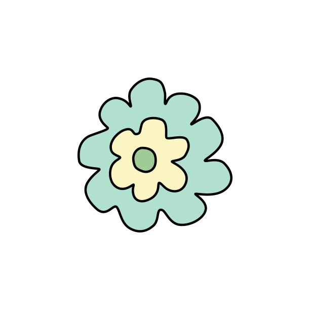 复古的Groovy花元素，雏菊平面图标在涂鸦风格。可爱的手绘嬉皮士花灵感来自70年代。老式矢量插图孤立在白色背景上。印花图片下载