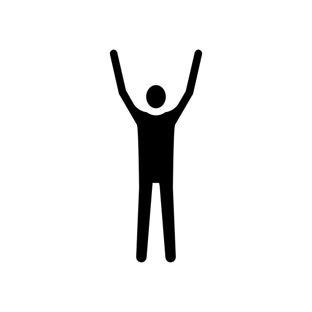 手男子字形图标矢量插图图片下载