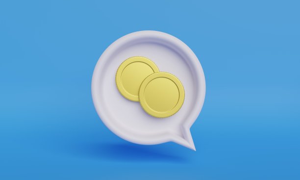 硬币和气球的3DCG插图图片下载