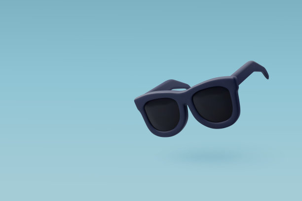 3d矢量黑色太阳镜，你好夏天，夏天时间，回到旅行的概念。图片下载
