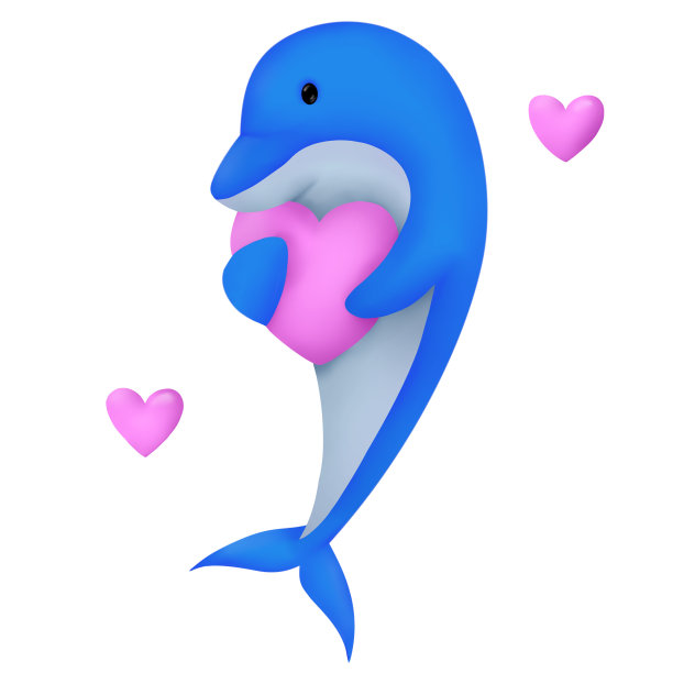 海豚从海洋艺术矢量手绘插图孤立图片下载