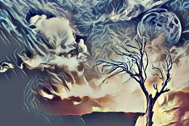 孤独树画图片下载