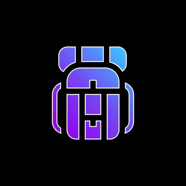 背包蓝色梯度矢量图标图片下载