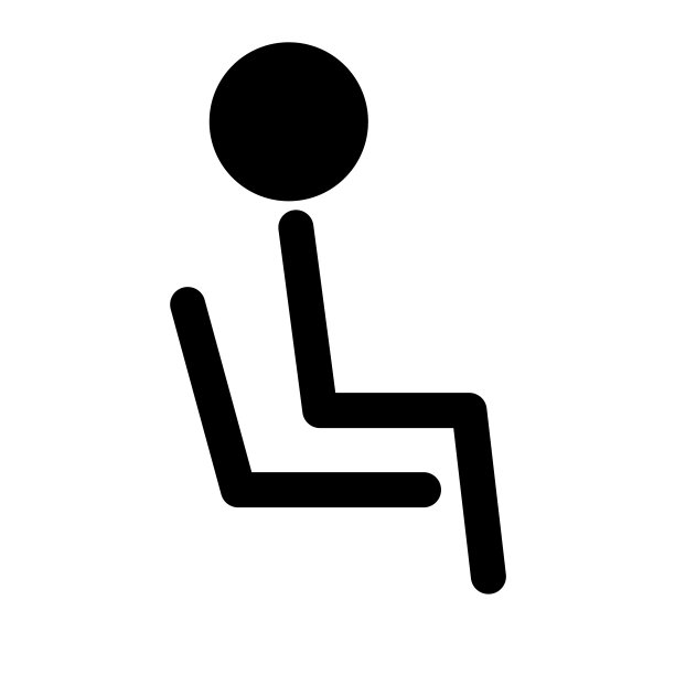 人象形图坐在椅子上。坐着。向量。图片下载