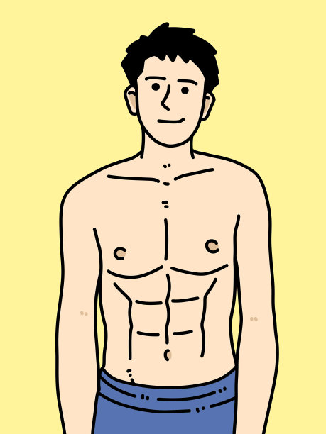 黄色背景的可爱男人卡通图片下载