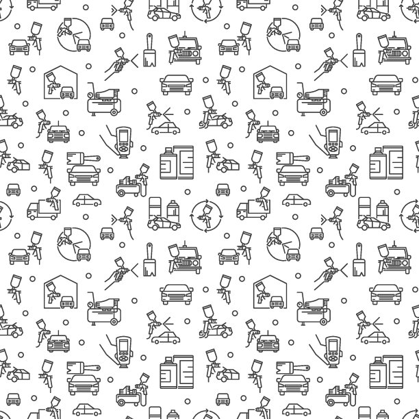 汽车喷漆矢量喷枪喷漆细线无缝图案图片下载