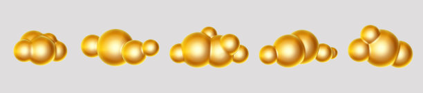 灰色背景上的金色3D云图片下载