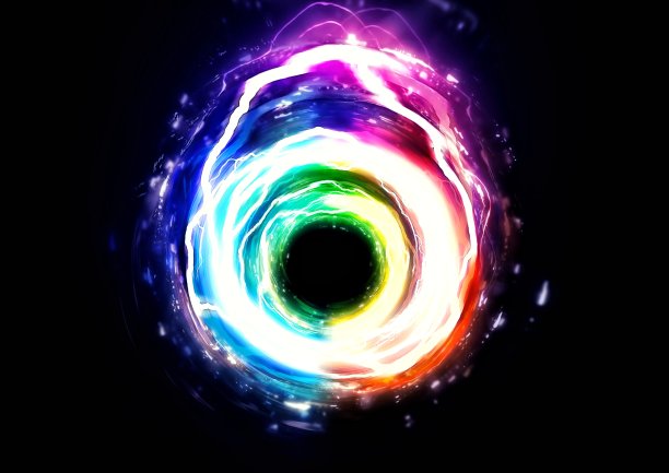 抽象的背景与旋转彩虹灯图片下载