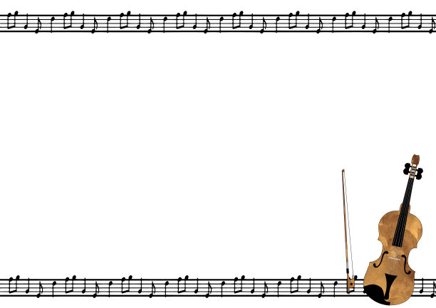 简单的小提琴水彩插图框架图片下载