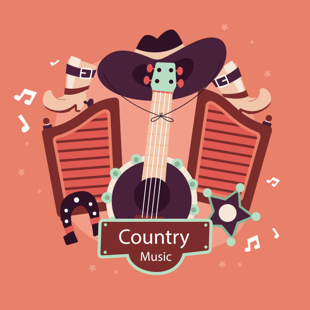 音乐手绘乡村音乐图片下载