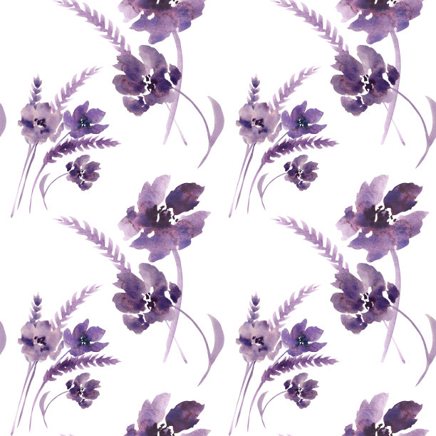 水彩紫色花朵剪纸。花卉剪贴艺术。手工插图贺卡，壁纸，文具，织物，婚礼卡片。花朵图案。图片下载
