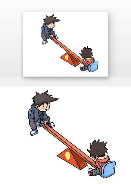 幼儿园儿童玩跷跷板图片下载