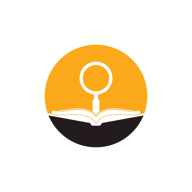 图书搜索标志模板设计矢量。图片下载