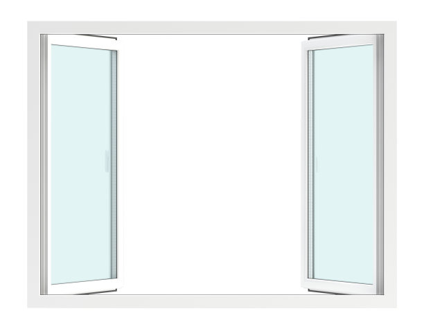 打开孤立的白色窗户图片下载