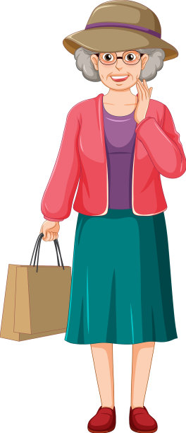 老年妇女拿着购物袋图片下载